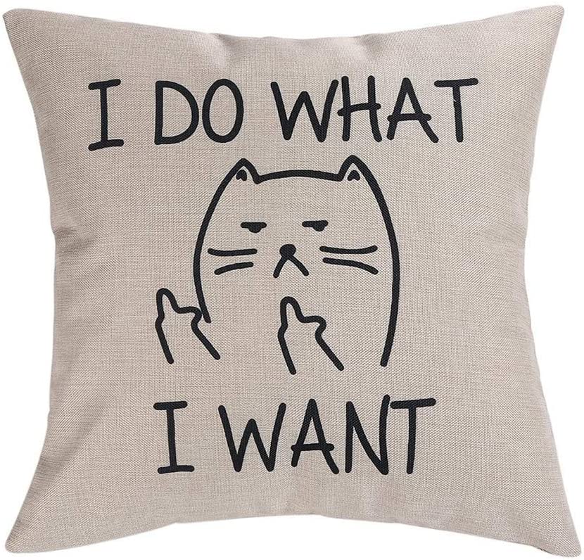 18" Christmas Cat Cotton Linen Pillow Case Throw Cushion Cover Home Décor 18" Christmas Cat Cotton Linen Pillow Case Throw Cushion Cover Home Décor